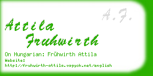 attila fruhwirth business card