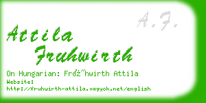 attila fruhwirth business card